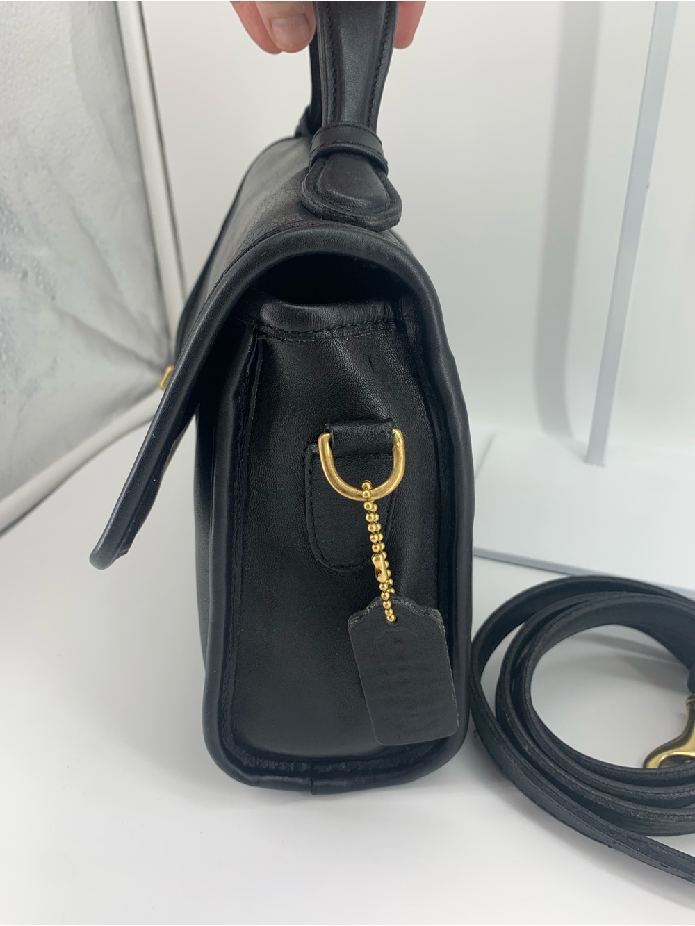 Coach Vintage ‘93 Court #9870 Crossbody Bag Black Leather, Made in USA- - Picture 5 of 11
